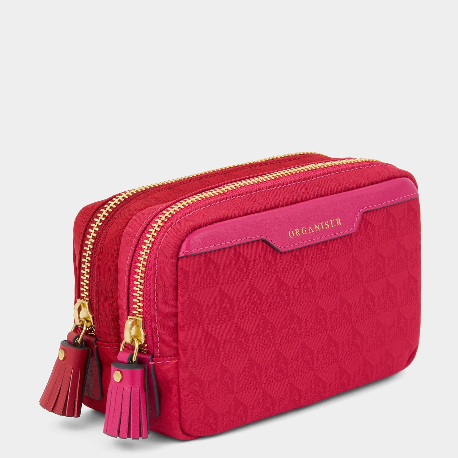 Organiser Duo Pouch -

          
            Jacquard Nylon in Magenta/Red -
          

          Anya Hindmarch UK
