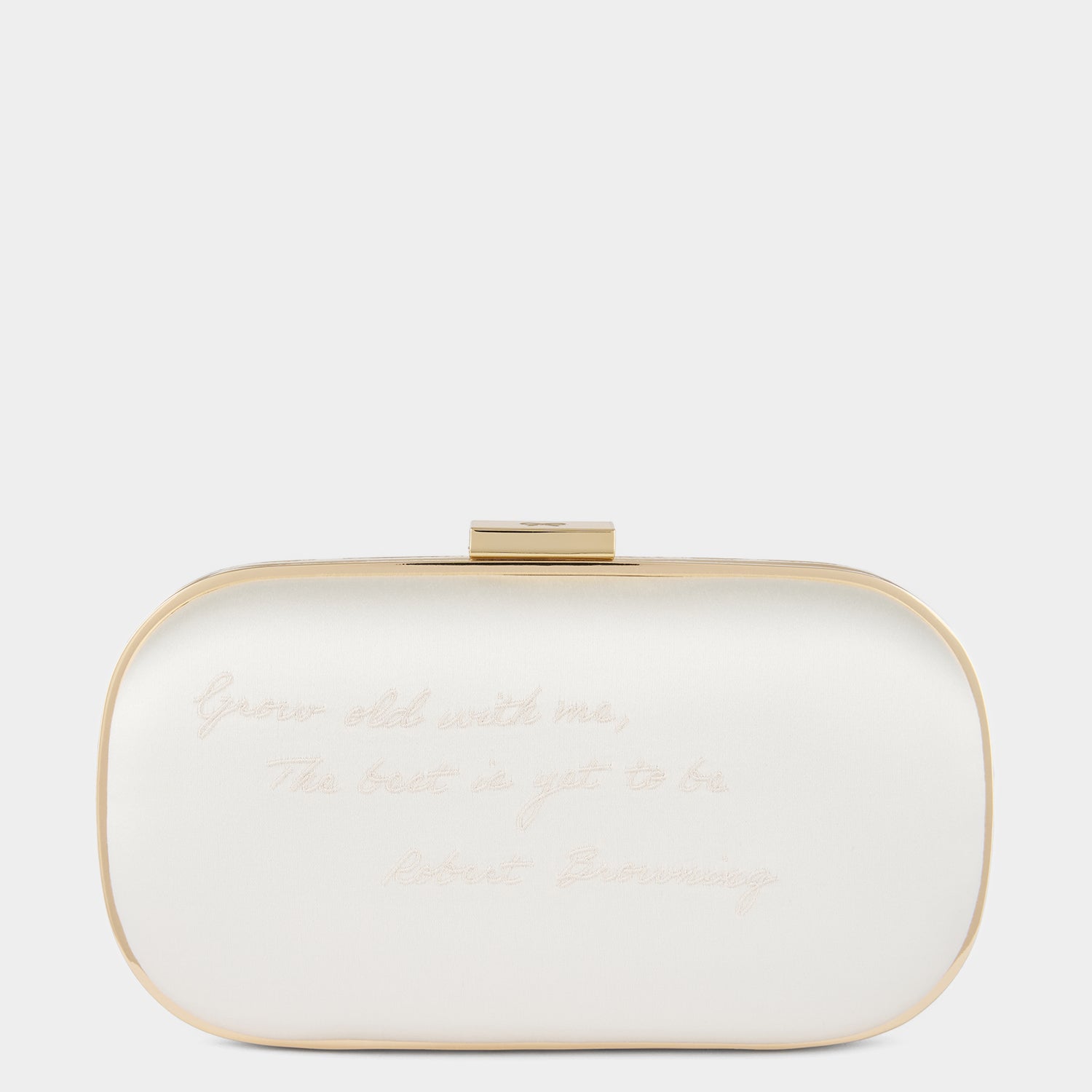 Marano Bridal Clutch -

          
            Satin/Suede Leather in Ivory -
          

          Anya Hindmarch UK
