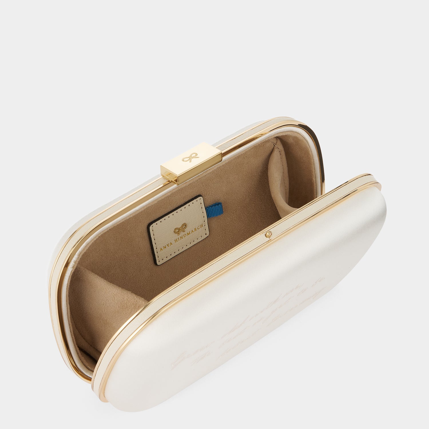 Marano Bridal Clutch -

          
            Satin/Suede Leather in Ivory -
          

          Anya Hindmarch UK
