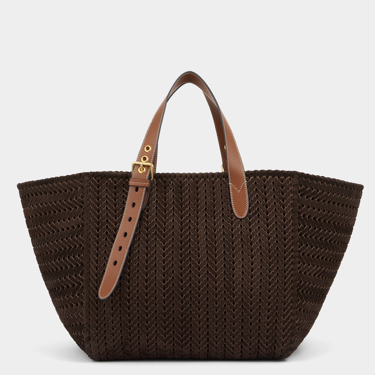 Neeson Square Tote -

          
            Suede Leather in Truffle -
          

          Anya Hindmarch UK
