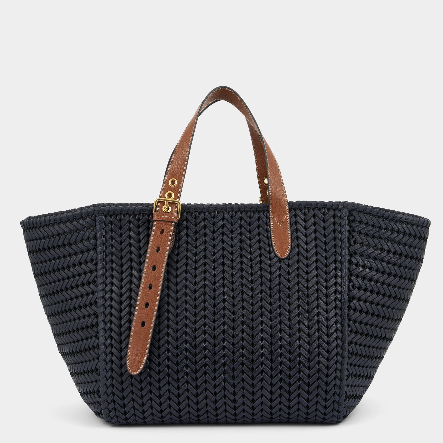 Neeson Square Tote -

          
            Capra Leather in Marine -
          

          Anya Hindmarch UK
