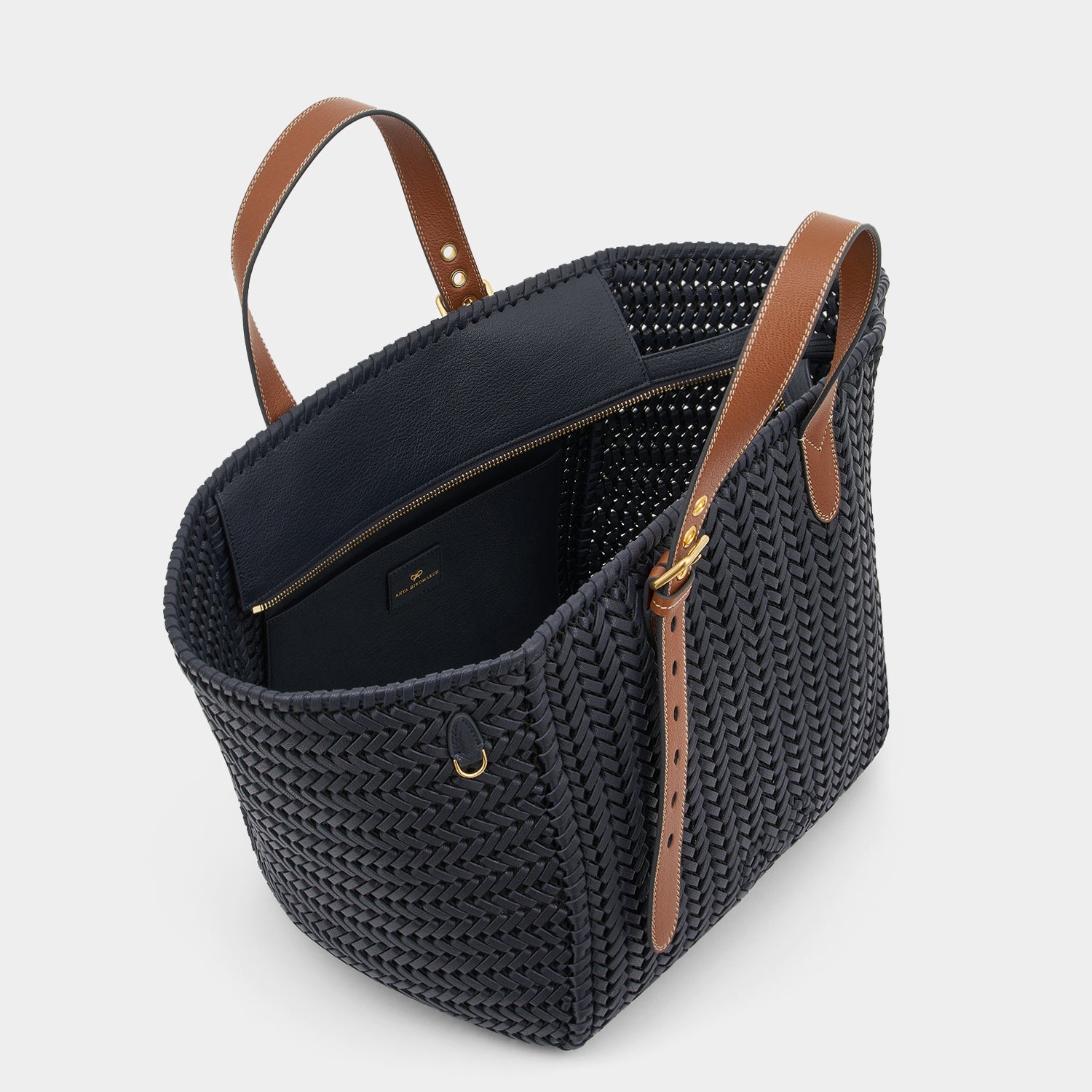 Neeson Square Tote -

          
            Capra Leather in Marine -
          

          Anya Hindmarch UK
