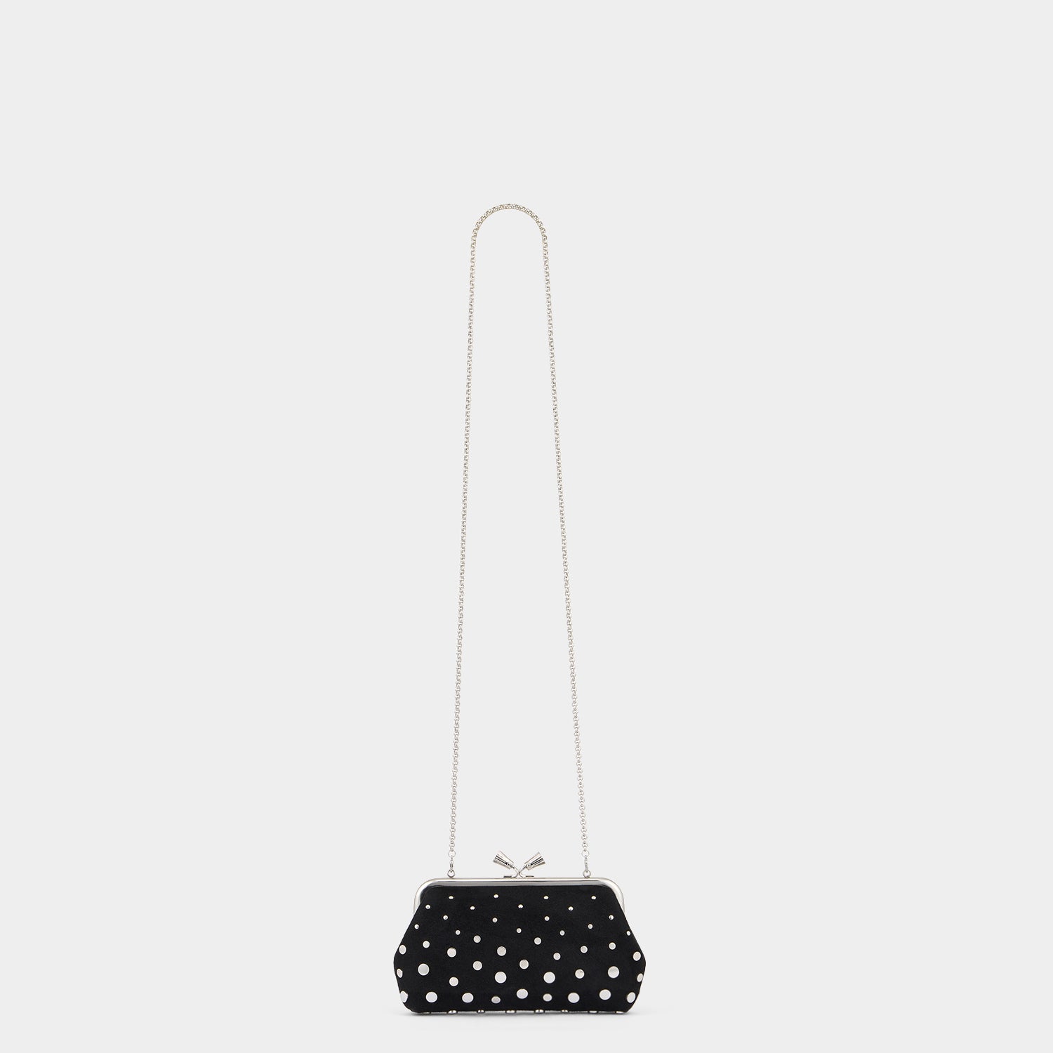 Maud Studs Tassel Clutch -

          
            Suede Leather in Black -
          

          Anya Hindmarch UK
