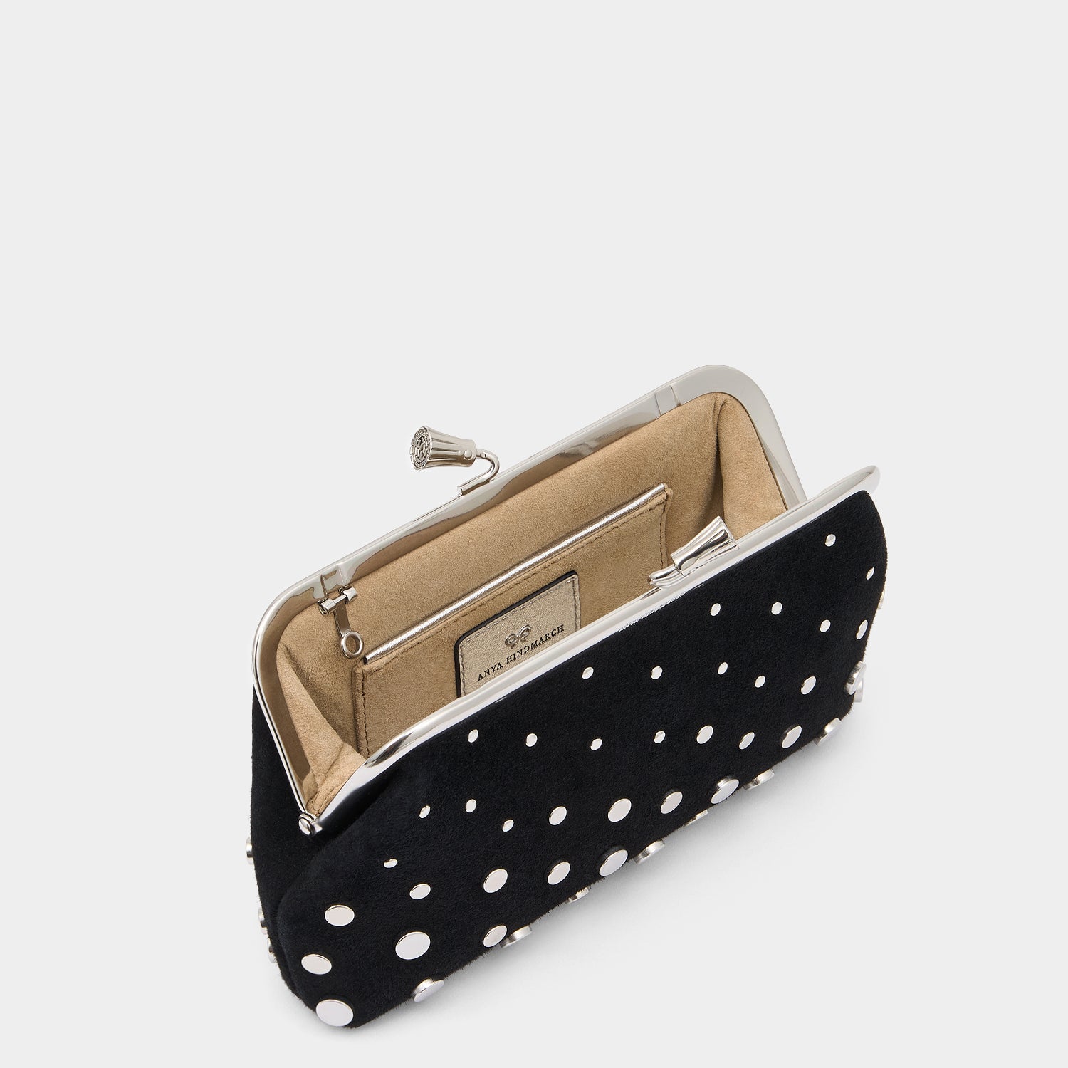 Maud Studs Tassel Clutch -

          
            Suede Leather in Black -
          

          Anya Hindmarch UK
