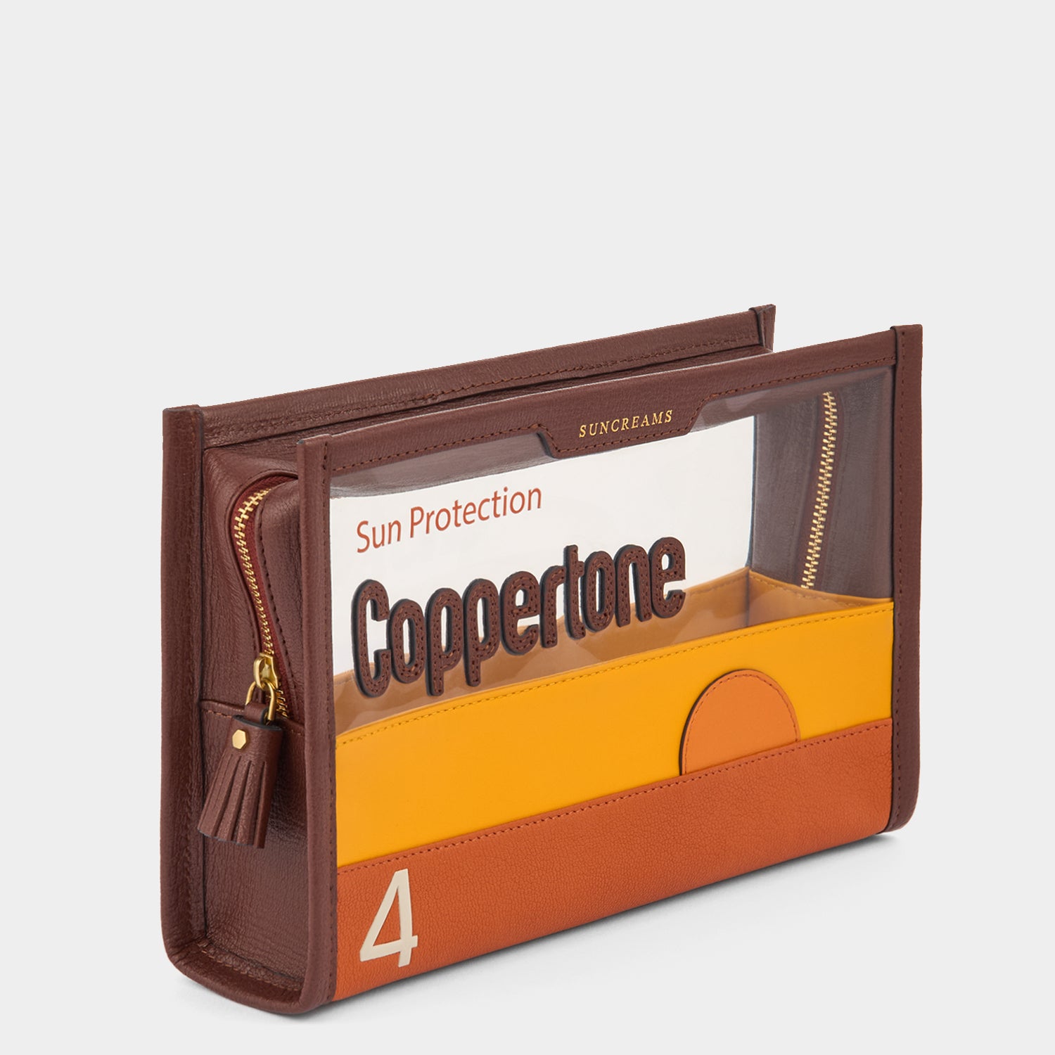 Anya Brands Coppertone Pouch -

          
            Capra Leather/TPU In Clear -
          

          Anya Hindmarch UK
