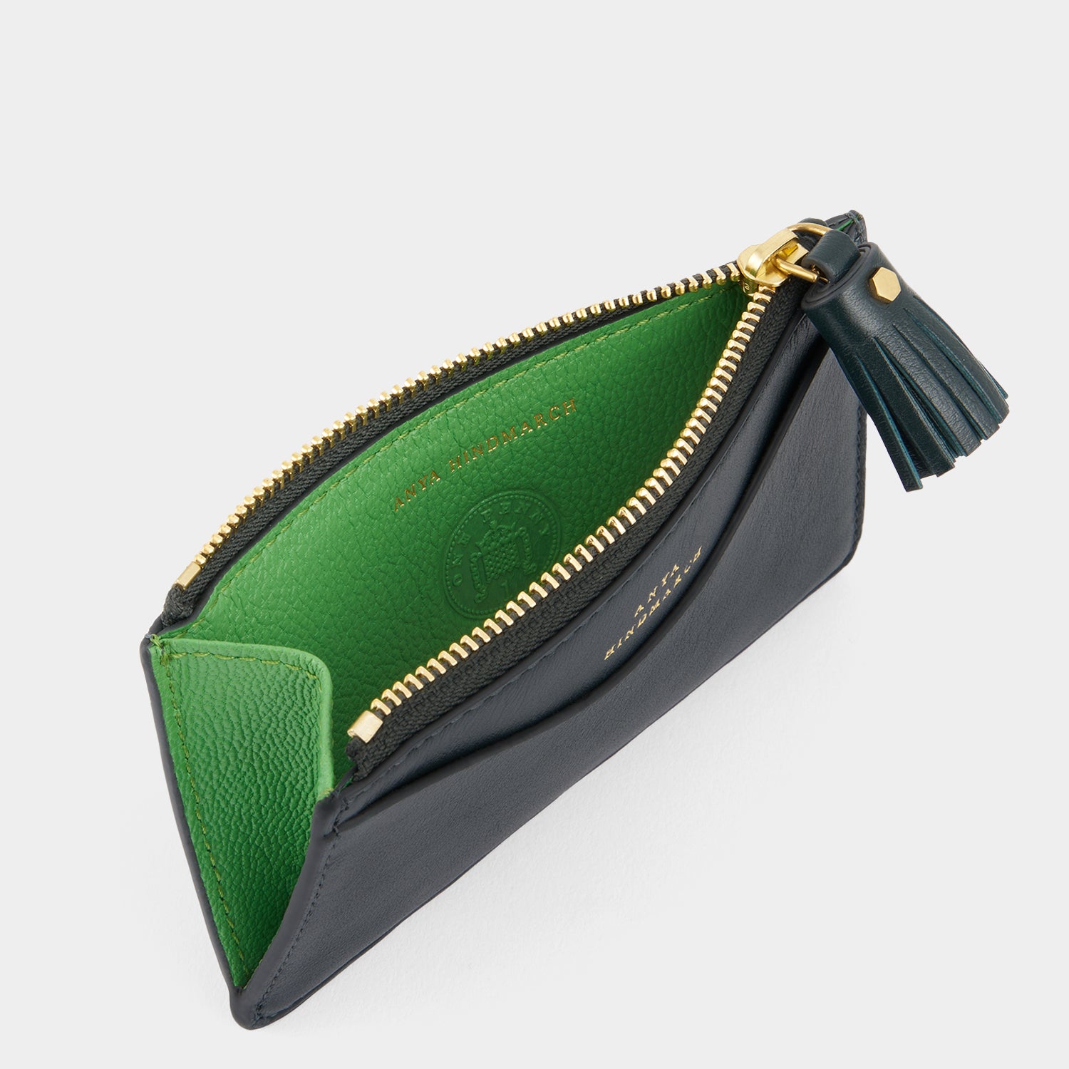 Peeping Eyes Zip Card Case -

          
            Capra Leather in Ink Green -
          

          Anya Hindmarch UK
