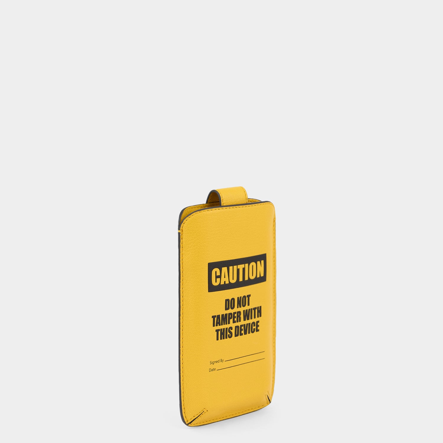 Caution Sunglasses Pouch -

          
            Capra Leather in Yellow -
          

          Anya Hindmarch UK
