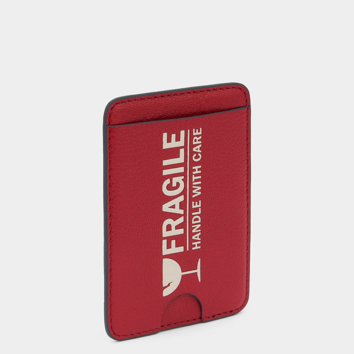 Fragile Magnetic Card Case -

          
            Capra Leather in Red -
          

          Anya Hindmarch UK
