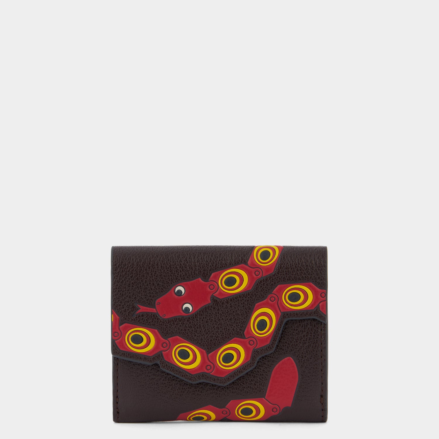 Snake Mini Trifold Wallet -

          
            Capra Leather in Grape -
          

          Anya Hindmarch UK
