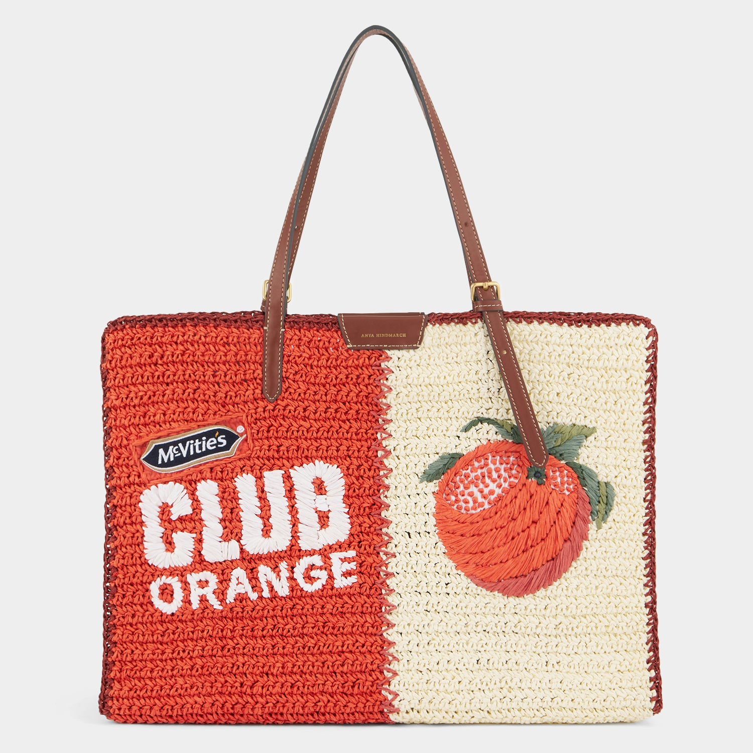 Anya Brands Club Orange E/W Tote -

          
            Paper Raffia in Clementine Orange/Chalk White -
          

          Anya Hindmarch UK
