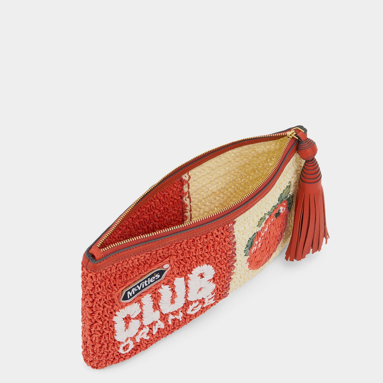 Anya Brands Club Orange Pochette -

          
            Paper Raffia in Clementine Orange/Chalk White -
          

          Anya Hindmarch UK
