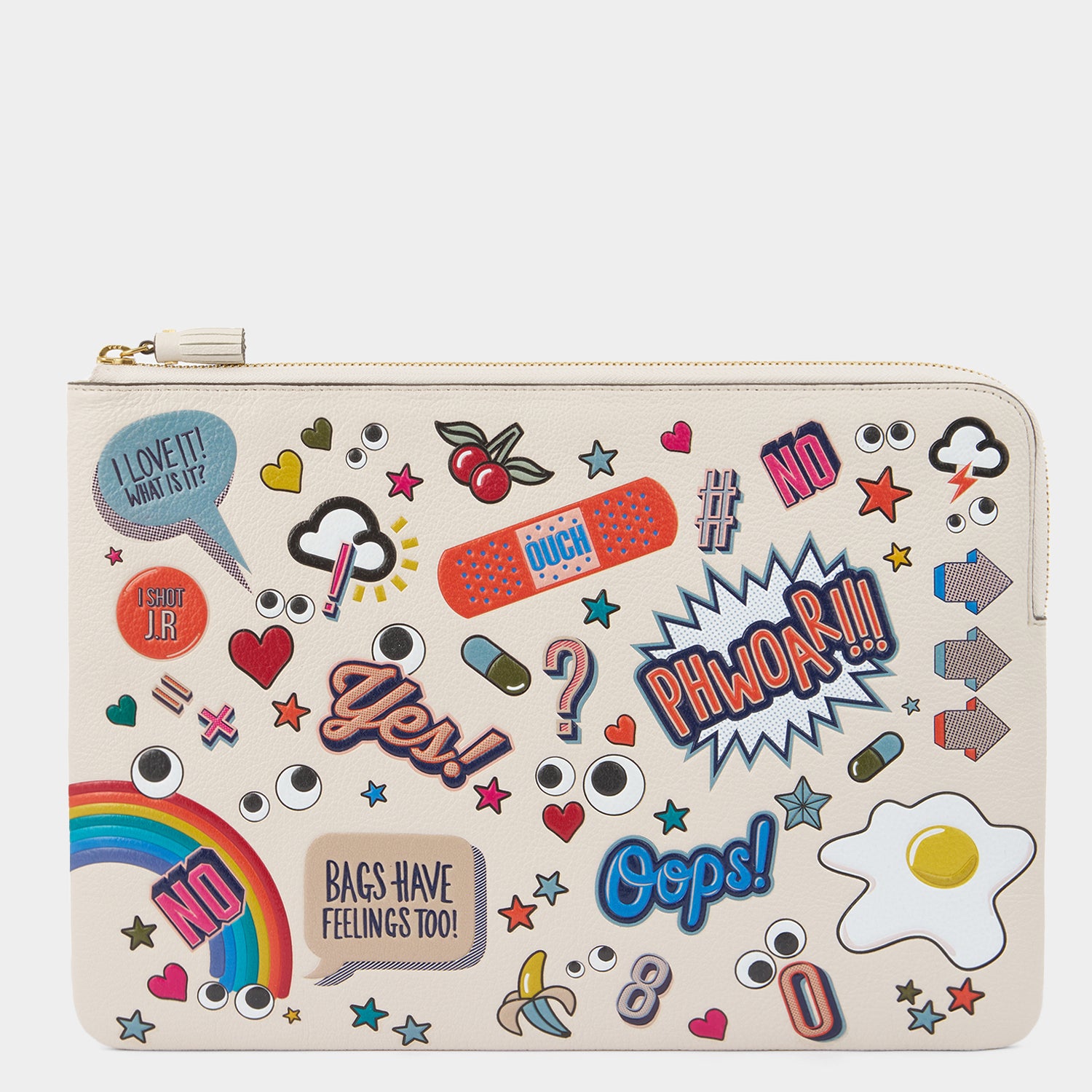 All Over Stickers Laptop Case -

          
            Capra Leather in Chalk -
          

          Anya Hindmarch UK
