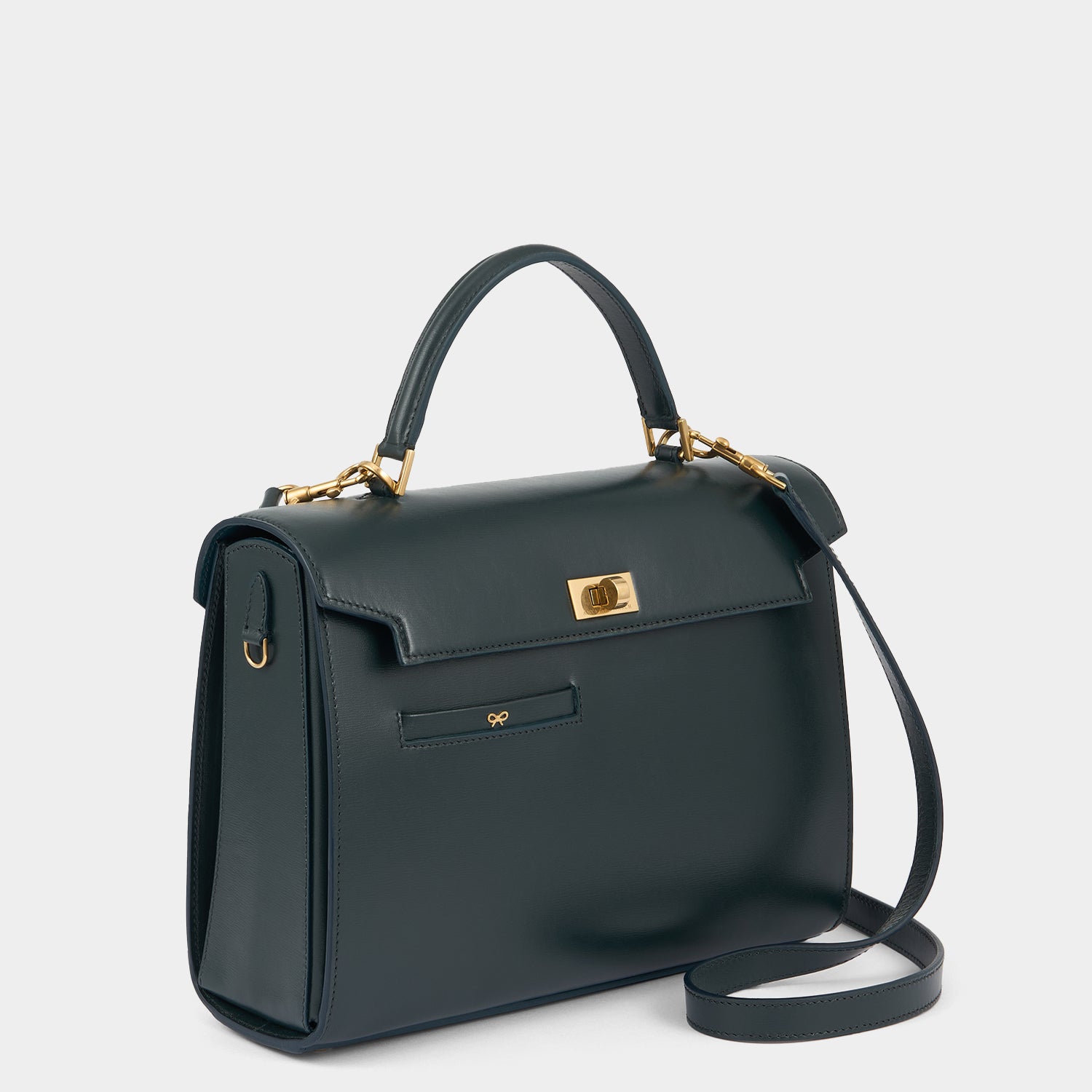 Mortimer Top Handle -

          
            Calf Leather in Ink Green -
          

          Anya Hindmarch UK
