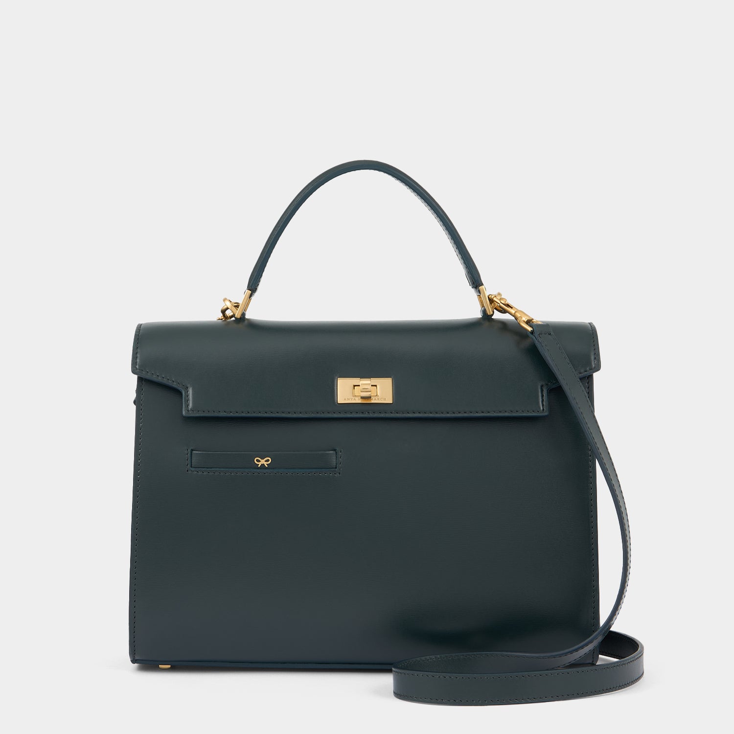 Mortimer Top Handle -

          
            Calf Leather in Ink Green -
          

          Anya Hindmarch UK
