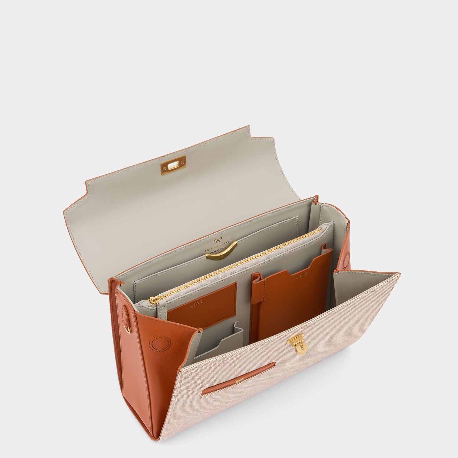 Mortimer in Spice Silky Calf with Manilla Canvas -

          
            Calf Leather in Spice/Manilla Beige -
          

          Anya Hindmarch UK
