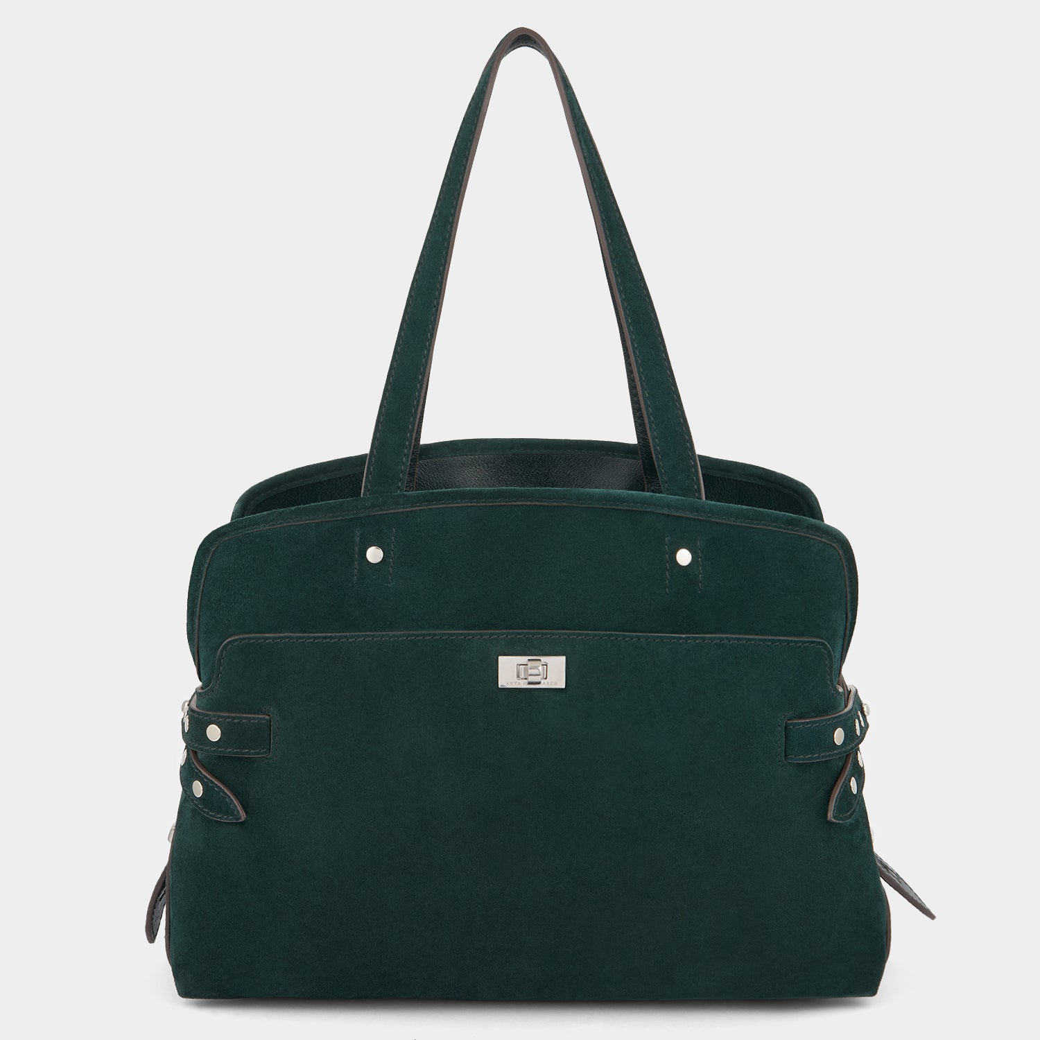 Wilson Studs Shoulder Bag -

          
            Suede/Calf Leather in Ink Green -
          

          Anya Hindmarch UK
