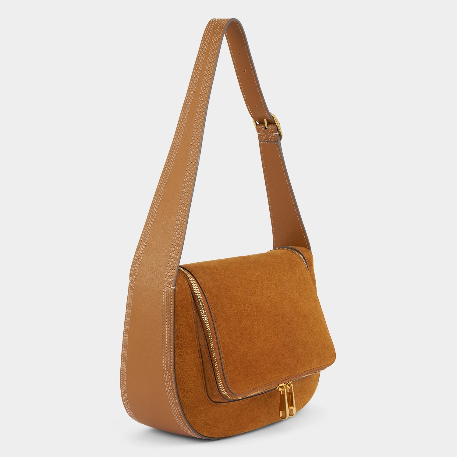 Vere Shoulder Bag -

          
            Suede/Calf Leather in Manilla Beige -
          

          Anya Hindmarch UK
