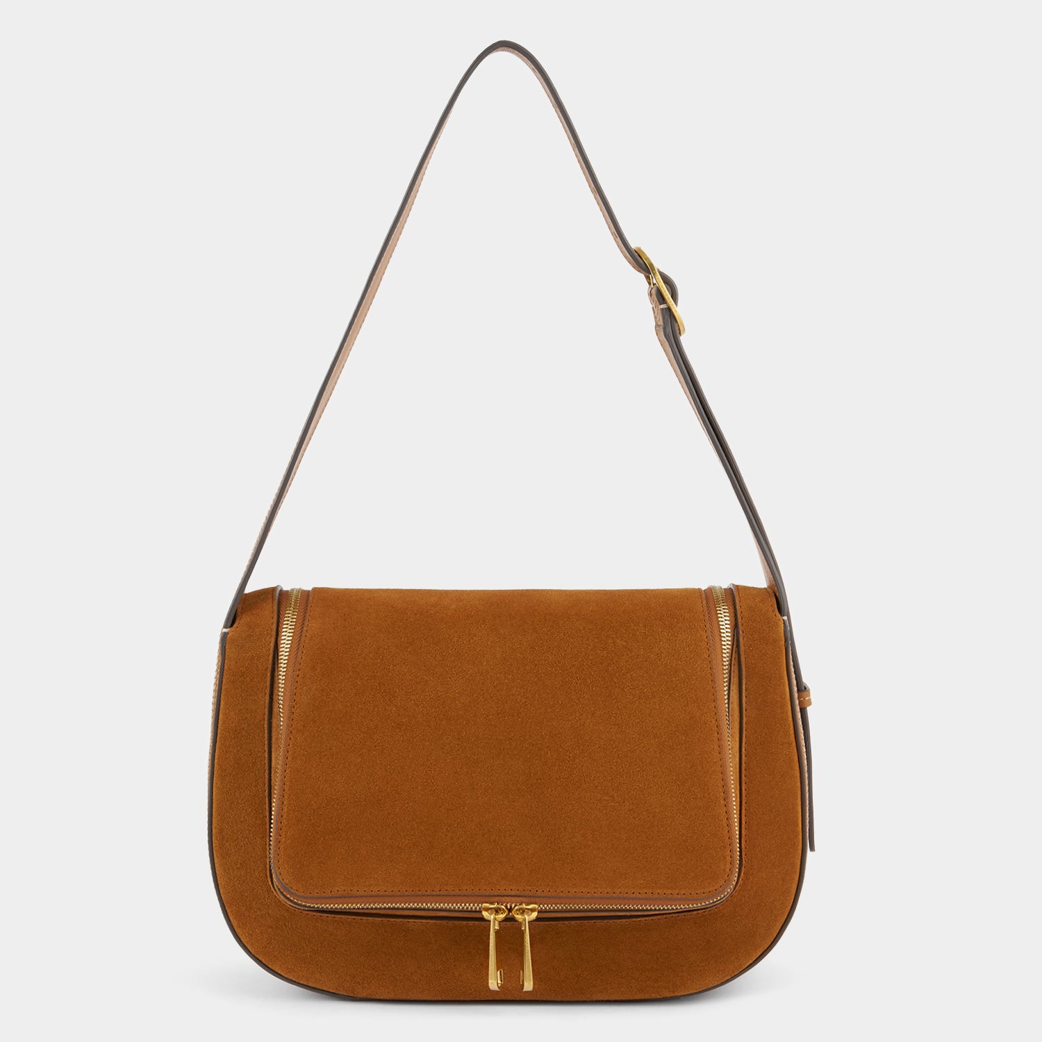 Vere Shoulder Bag -

          
            Suede/Calf Leather in Manilla Beige -
          

          Anya Hindmarch UK
