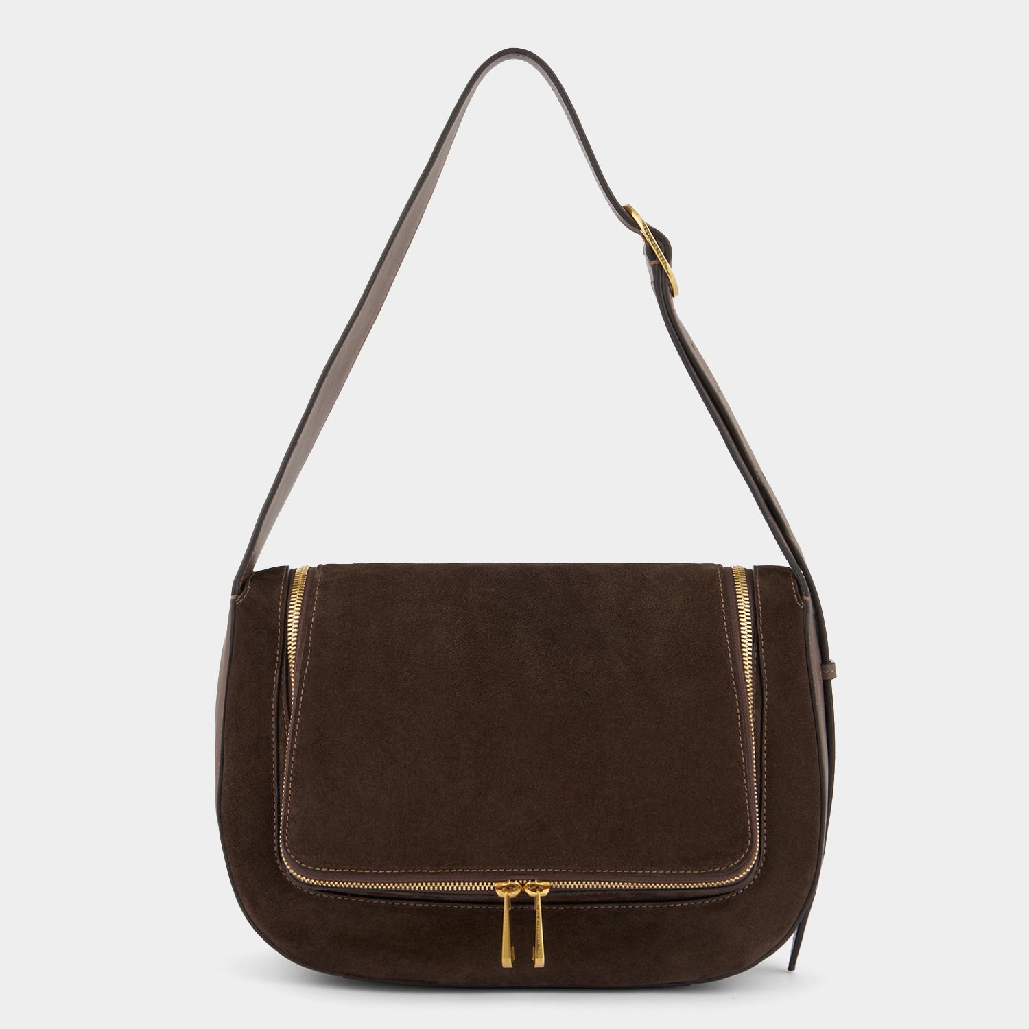 Vere Shoulder Bag -

          
            Suede/Calf Leather in Truffle -
          

          Anya Hindmarch UK
