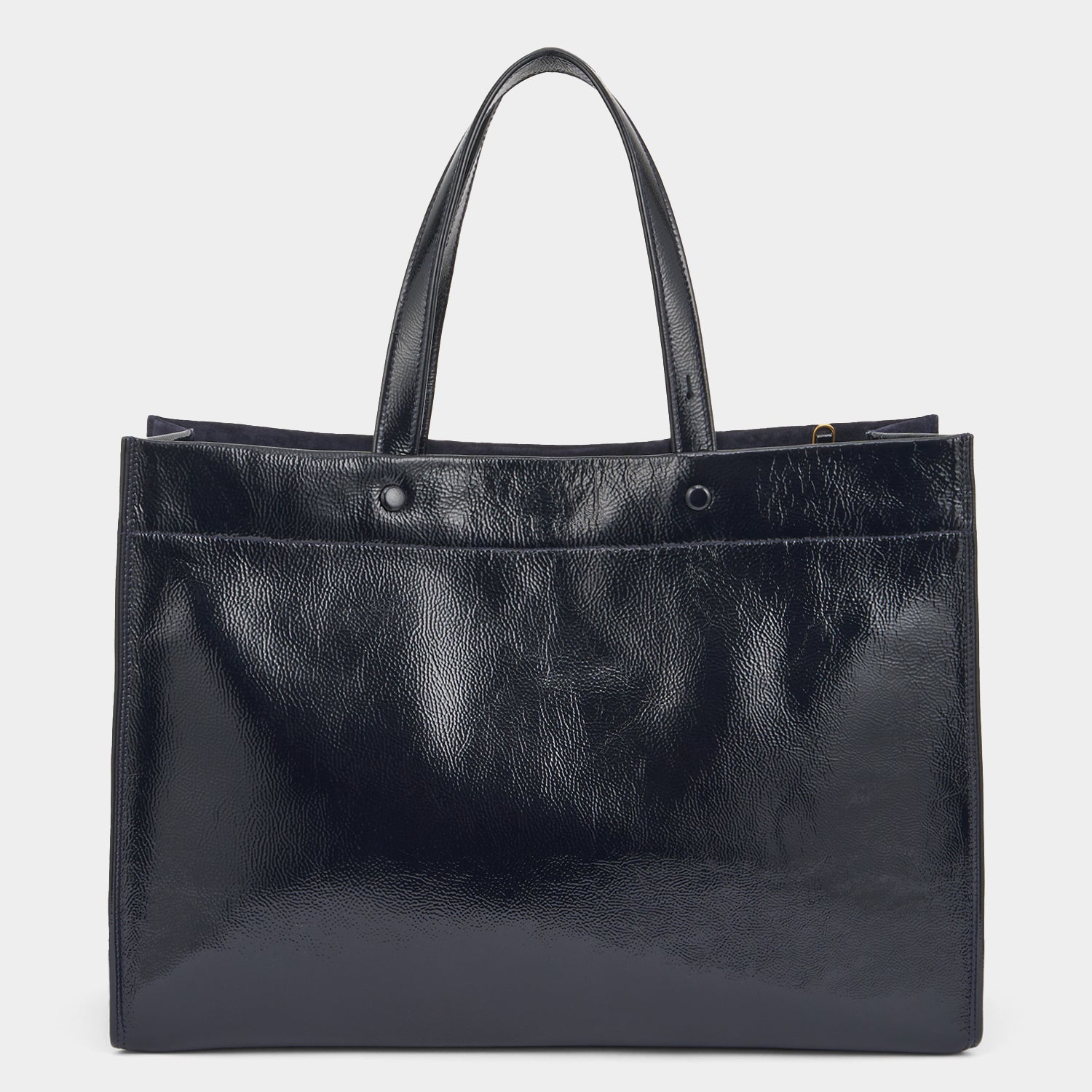 Mortimer Tote -

          
            Suede/Patent Leather in Marine -
          

          Anya Hindmarch UK
