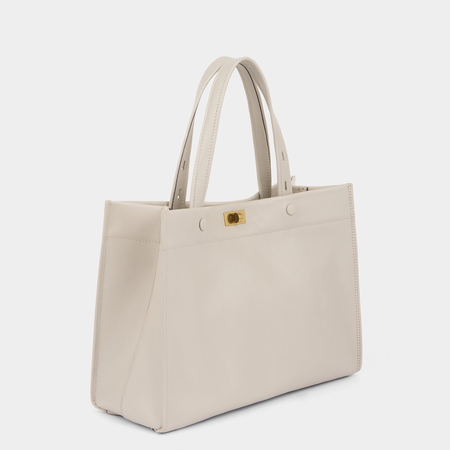 Mortimer Small Tote -

          
            Calf Leather in Chalk White -
          

          Anya Hindmarch UK
