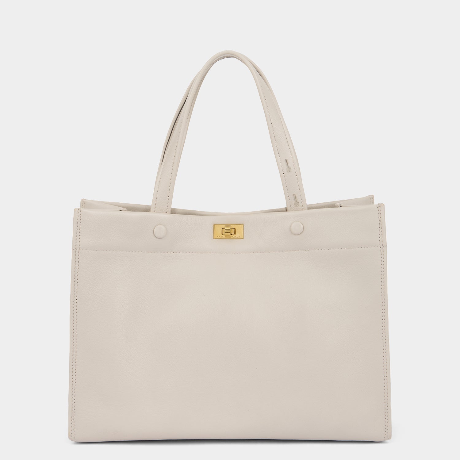 Mortimer Small Tote -

          
            Calf Leather in Chalk White -
          

          Anya Hindmarch UK
