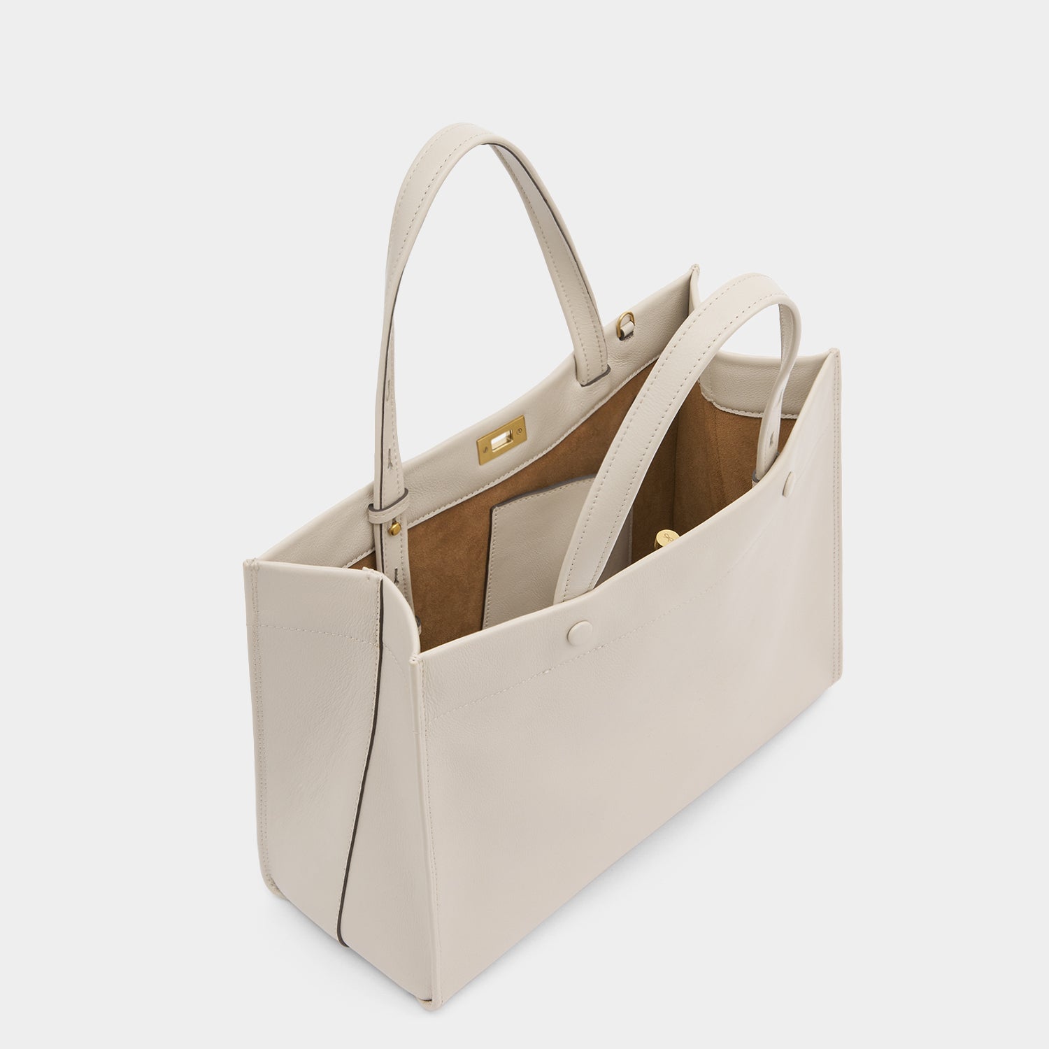 Mortimer Small Tote -

          
            Calf Leather in Chalk White -
          

          Anya Hindmarch UK
