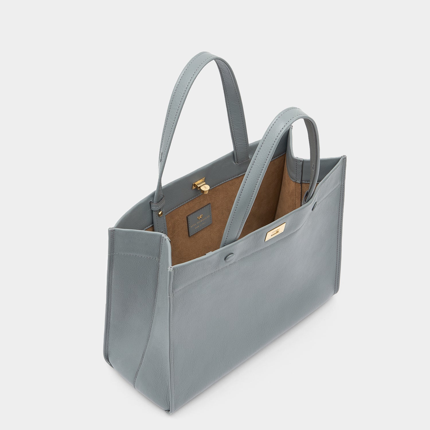 Mortimer Small Tote -

          
            Calf Leather in Shadow Grey -
          

          Anya Hindmarch UK
