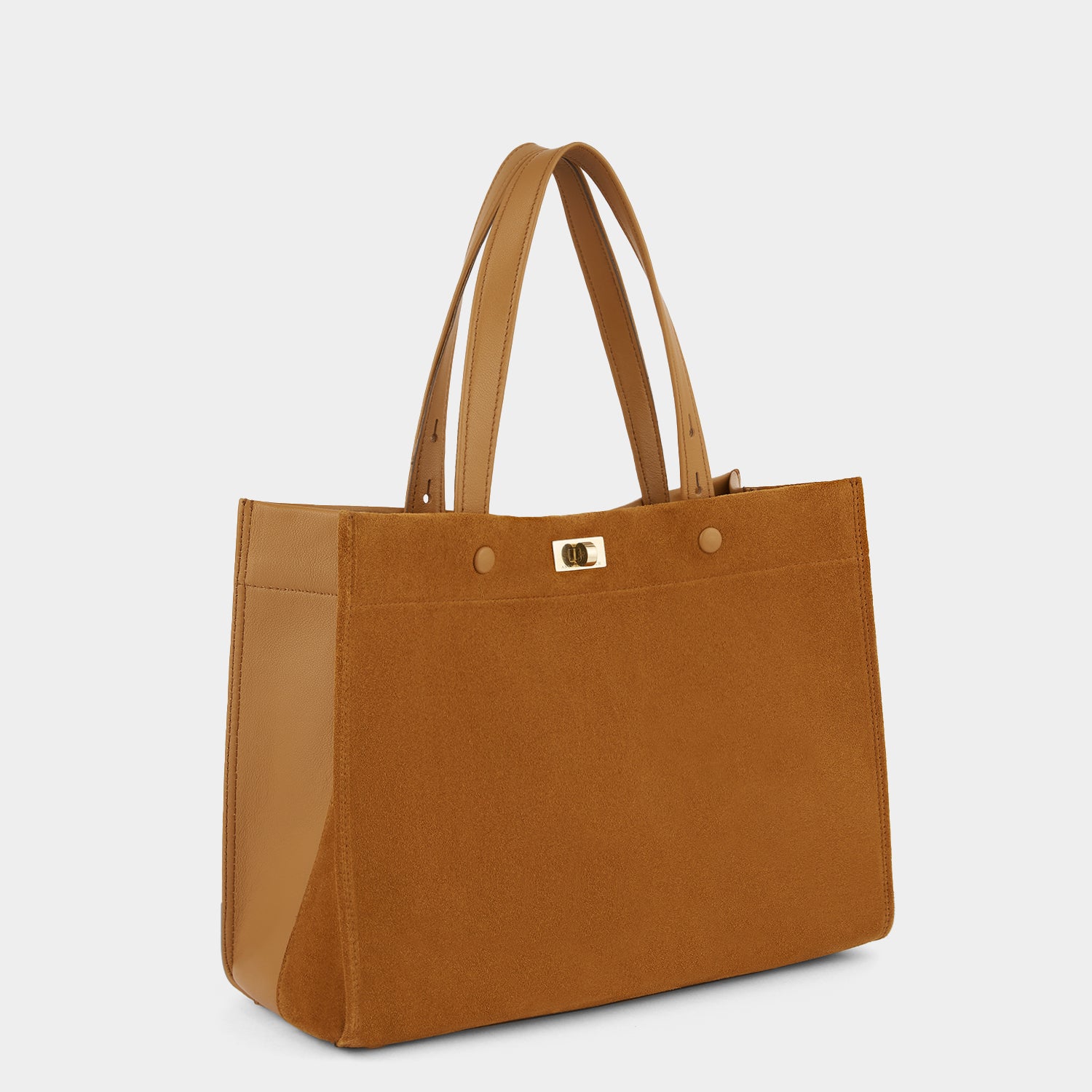 Mortimer Small Tote -

          
            Suede/Calf Leather in Manilla Beige -
          

          Anya Hindmarch UK
