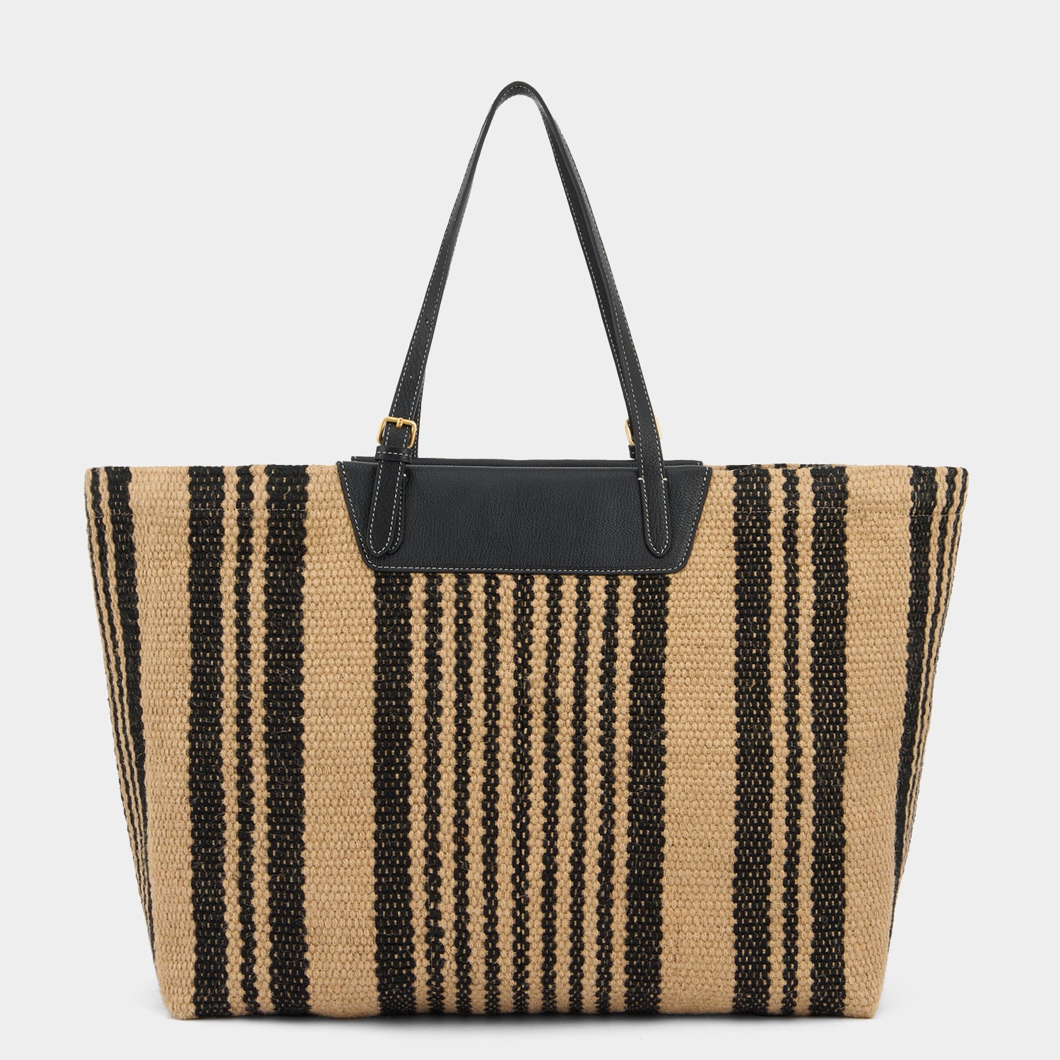 E/W Jute Tote -

          
            Jute/Goat Leather in Black/Natural -
          

          Anya Hindmarch UK
