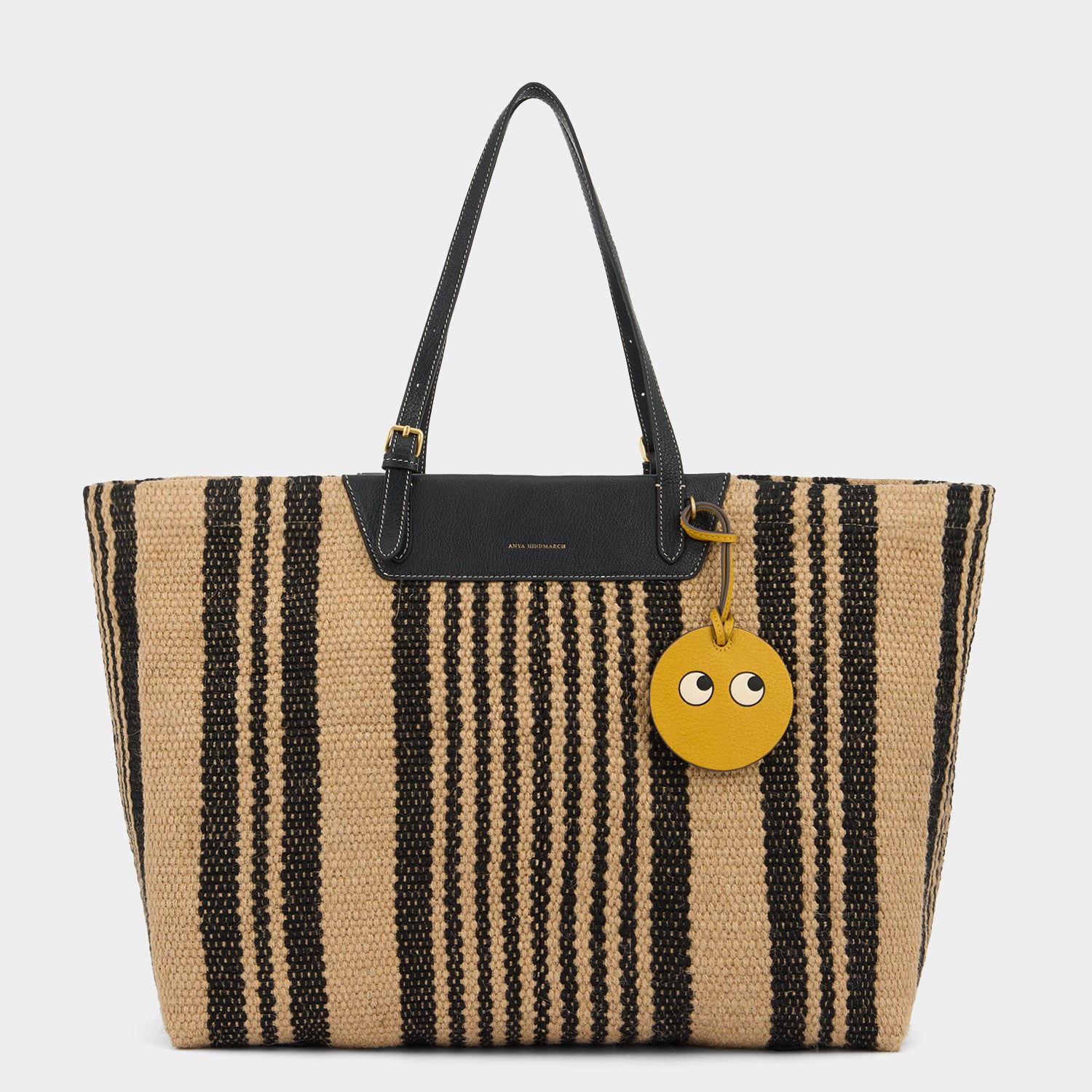 E/W Jute Tote -

          
            Jute/Goat Leather in Black/Natural -
          

          Anya Hindmarch UK
