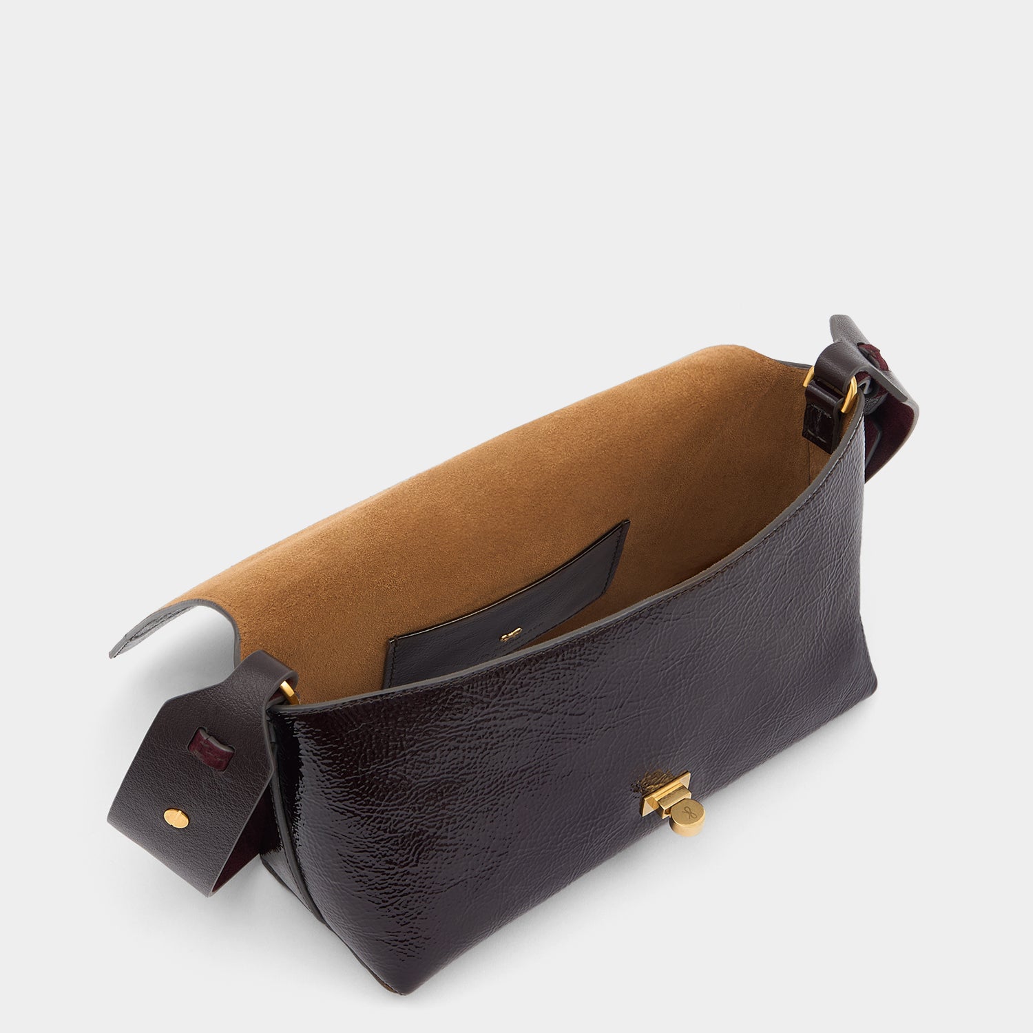 Mortimer Cross-body -

          
            Patent Leather/Suede in Grape -
          

          Anya Hindmarch UK
