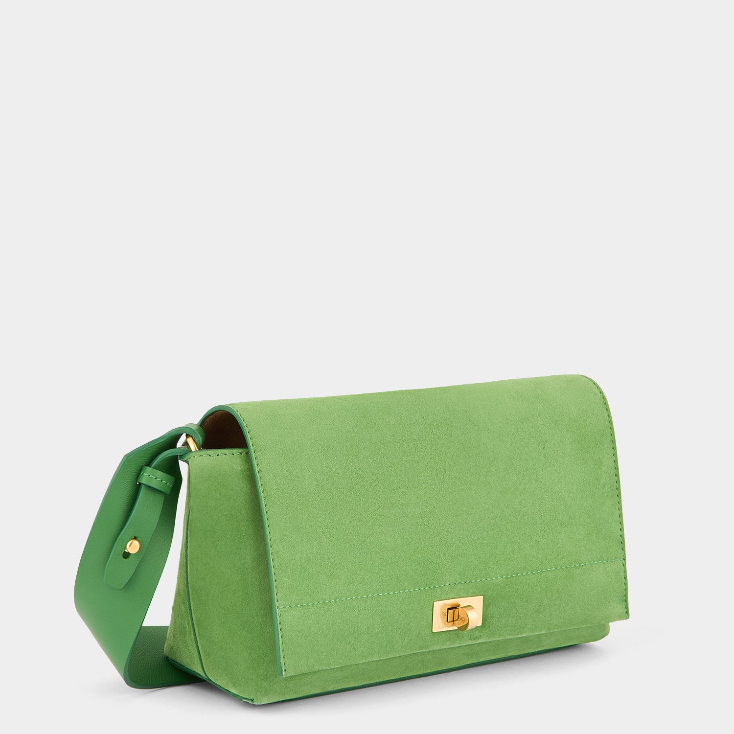 Mortimer Cross-body -

          
            Suede Leather in Pea Green -
          

          Anya Hindmarch UK
