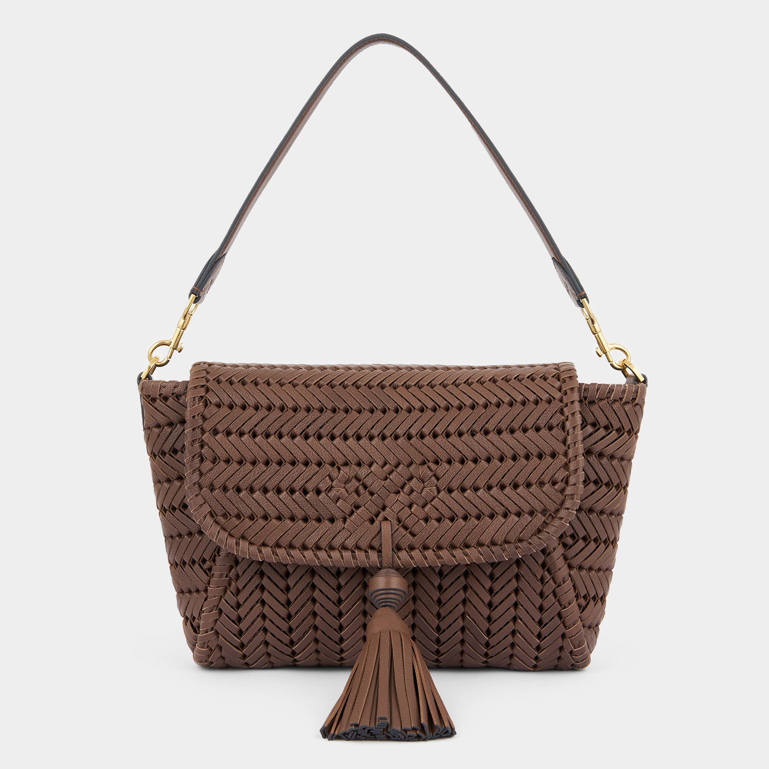 Neeson Tassel Shoulder Bag -

          
            Capra Leather in Vole -
          

          Anya Hindmarch UK
