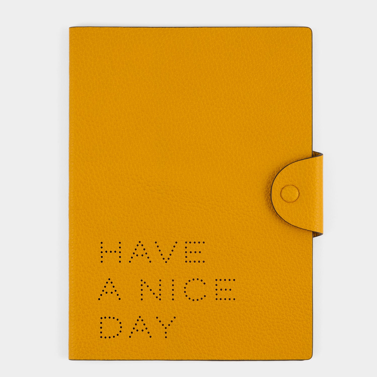 Have a Nice Day A5 Journal -

          
            Calf Leather in Mustard -
          

          Anya Hindmarch UK
