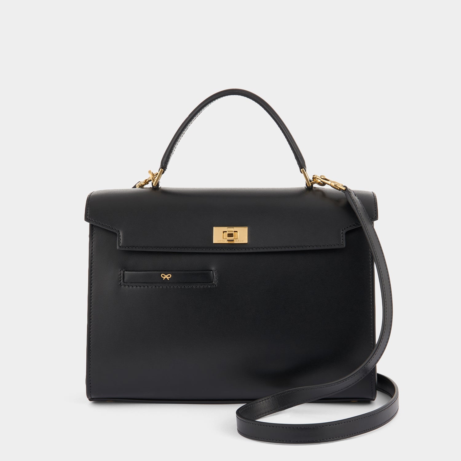 Mortimer Top Handle -

          
            Calf Leather in Black -
          

          Anya Hindmarch UK
