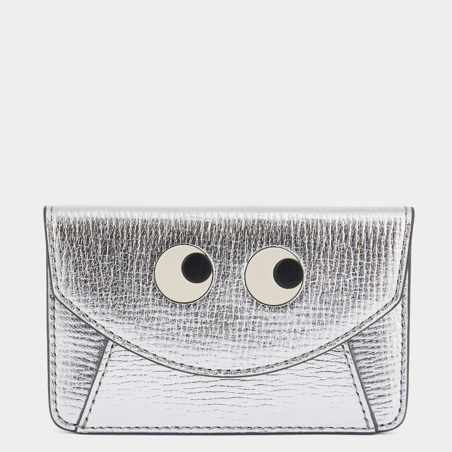 Eyes MagSafe Envelope Card Case -

          
            Capra Leather in Silver -
          

          Anya Hindmarch UK
