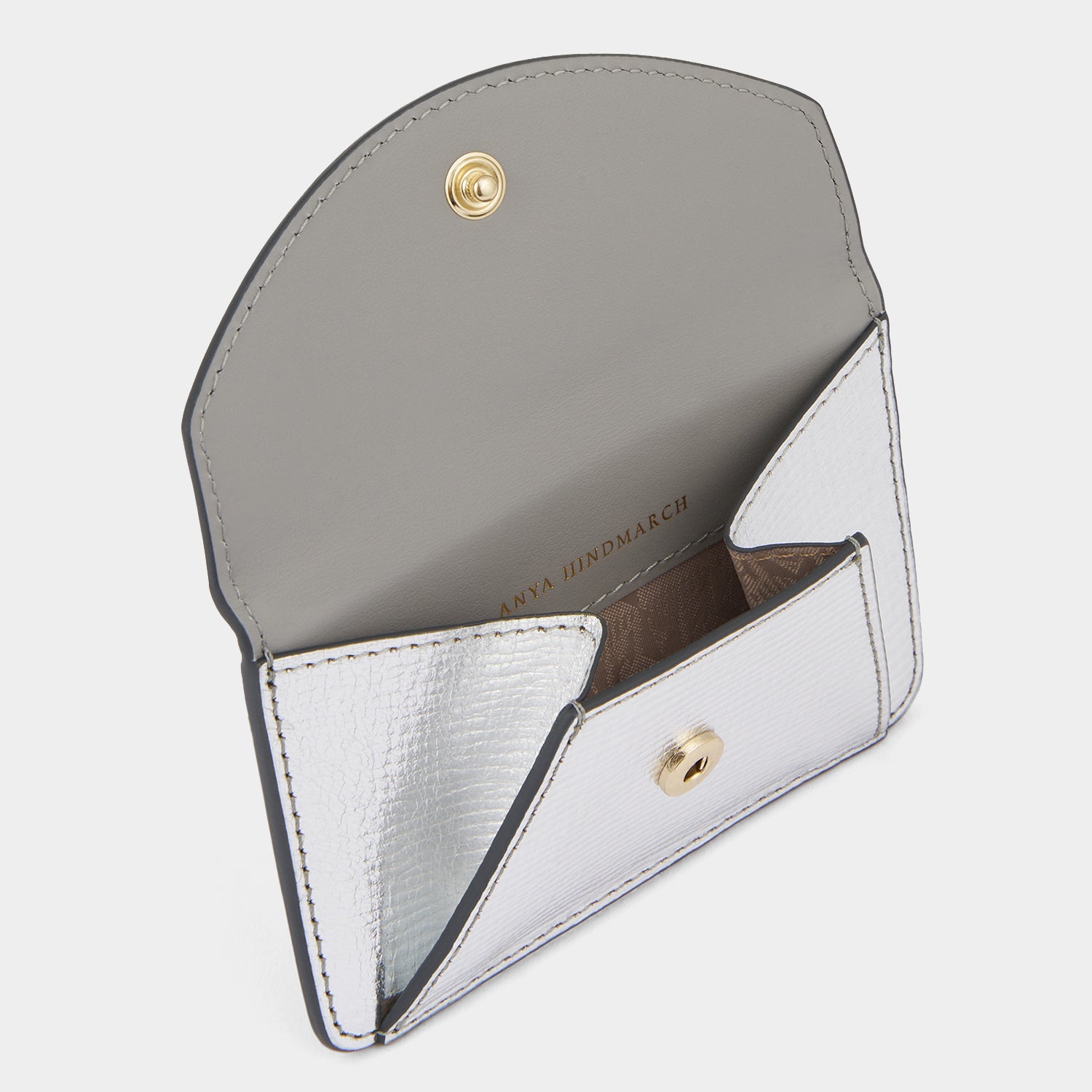 Eyes MagSafe Envelope Card Case -

          
            Capra Leather in Silver -
          

          Anya Hindmarch UK
