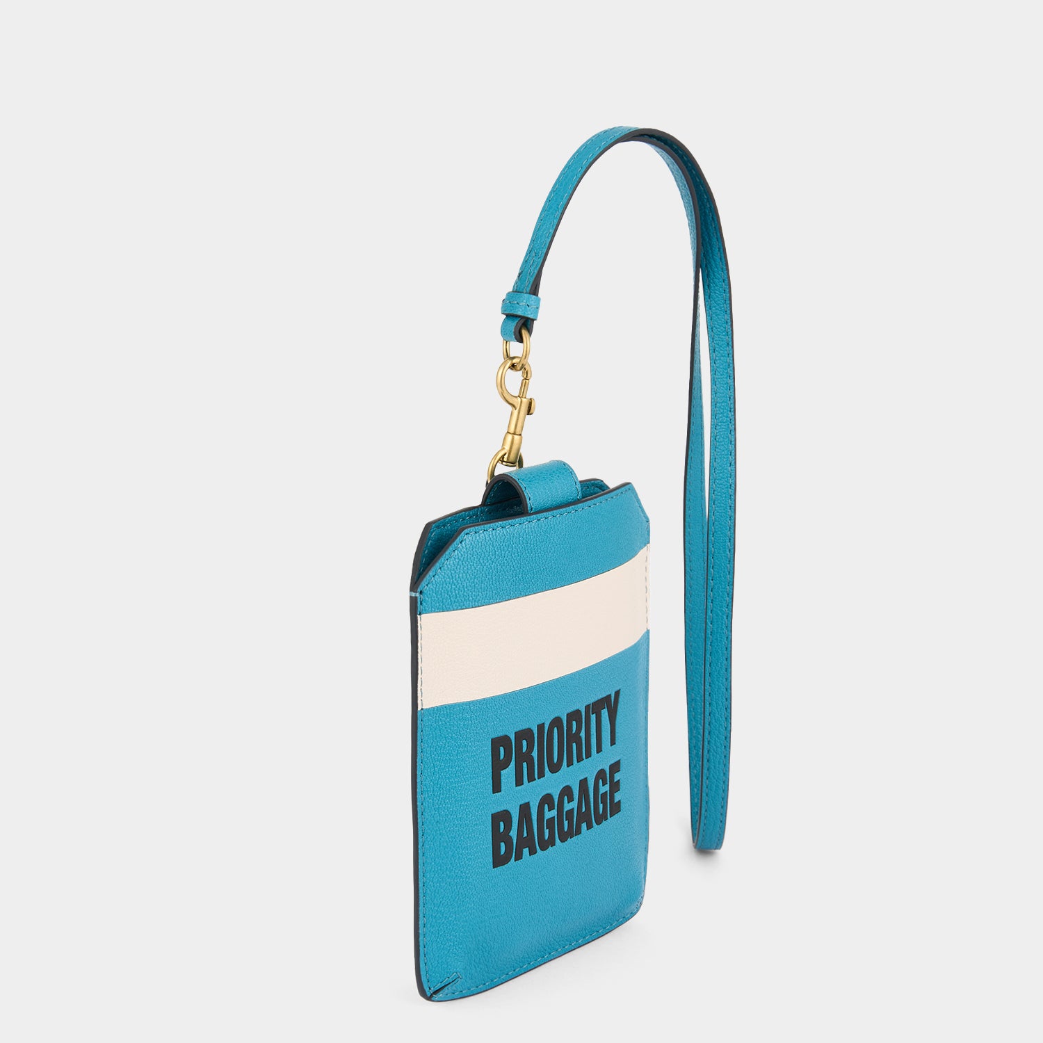 Priority Baggage Travel Lanyard -

          
            Capra Leather in London Blue -
          

          Anya Hindmarch UK
