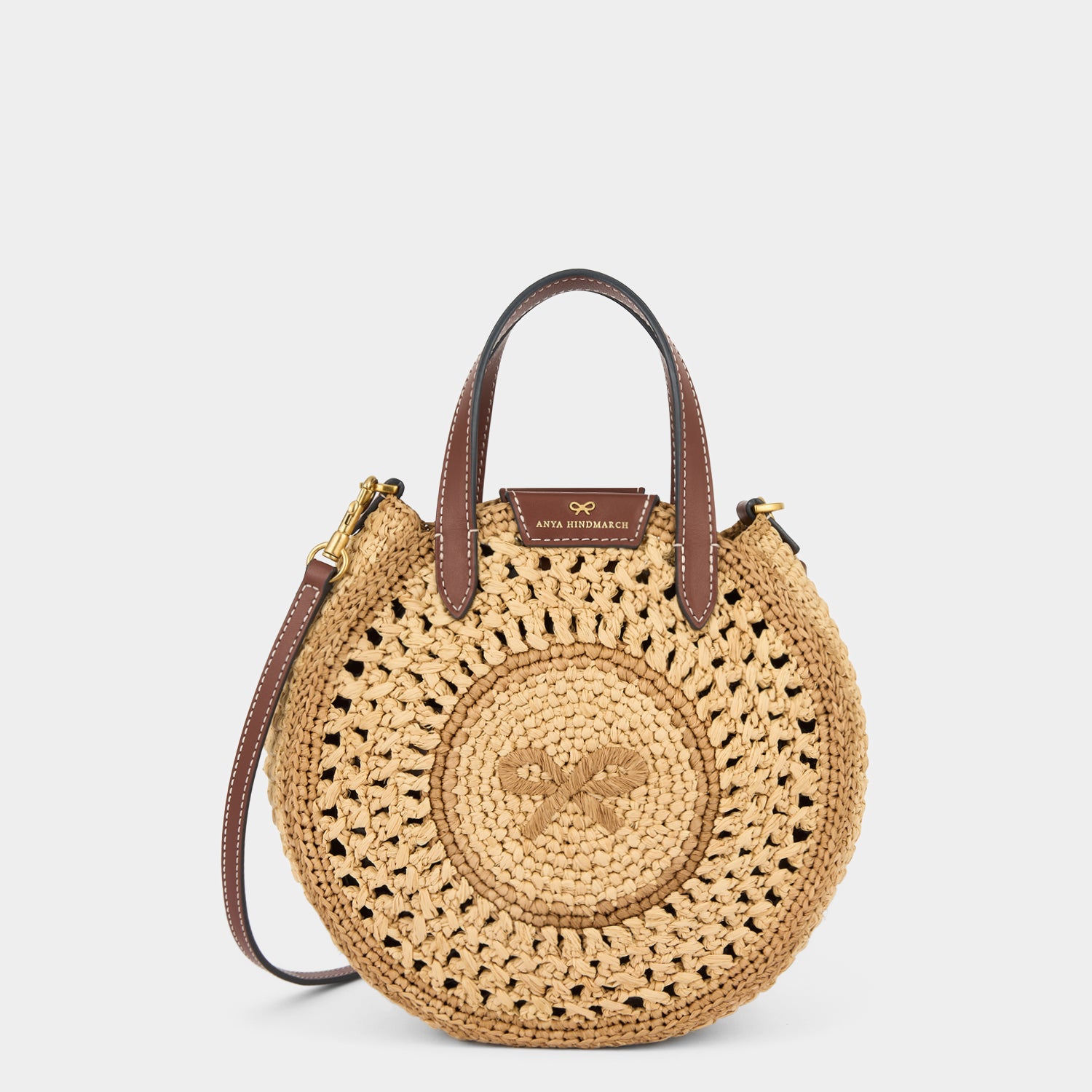 Raffia Small Round Bow Tote -

          
            Raffia in Natural -
          

          Anya Hindmarch UK
