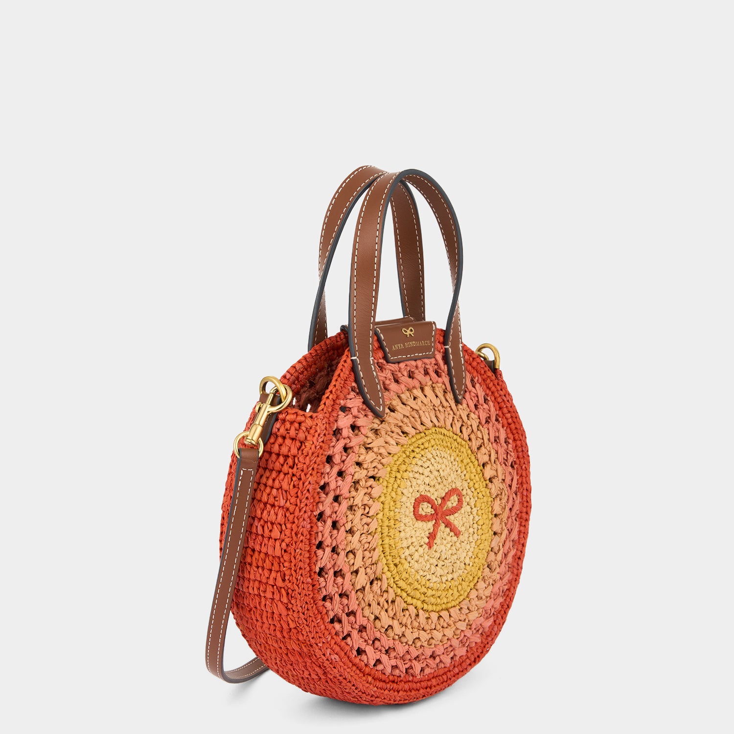 Raffia Small Round Bow Tote -

          
            Raffia in Orange/Multi -
          

          Anya Hindmarch UK
