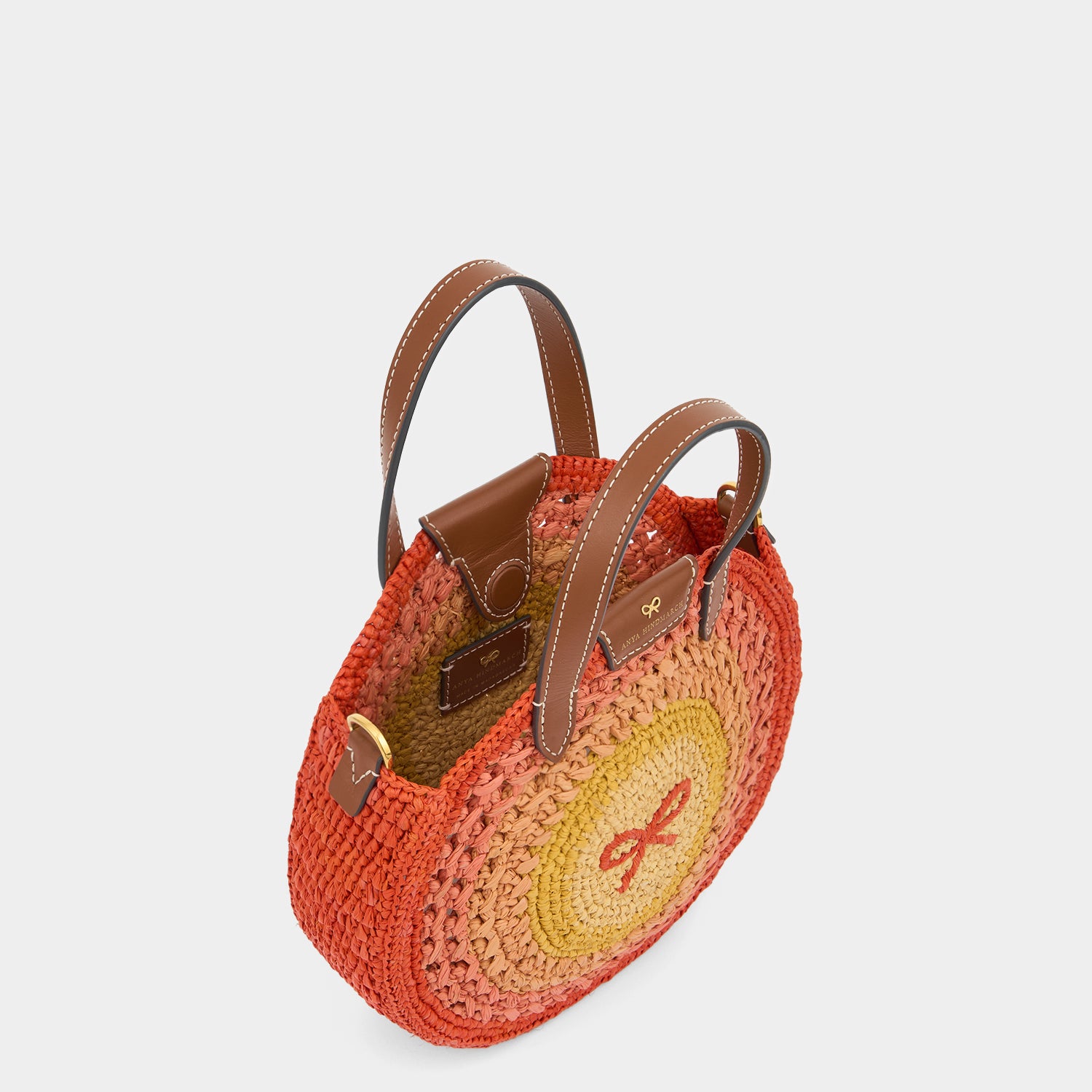 Raffia Small Round Bow Tote -

          
            Raffia in Orange/Multi -
          

          Anya Hindmarch UK
