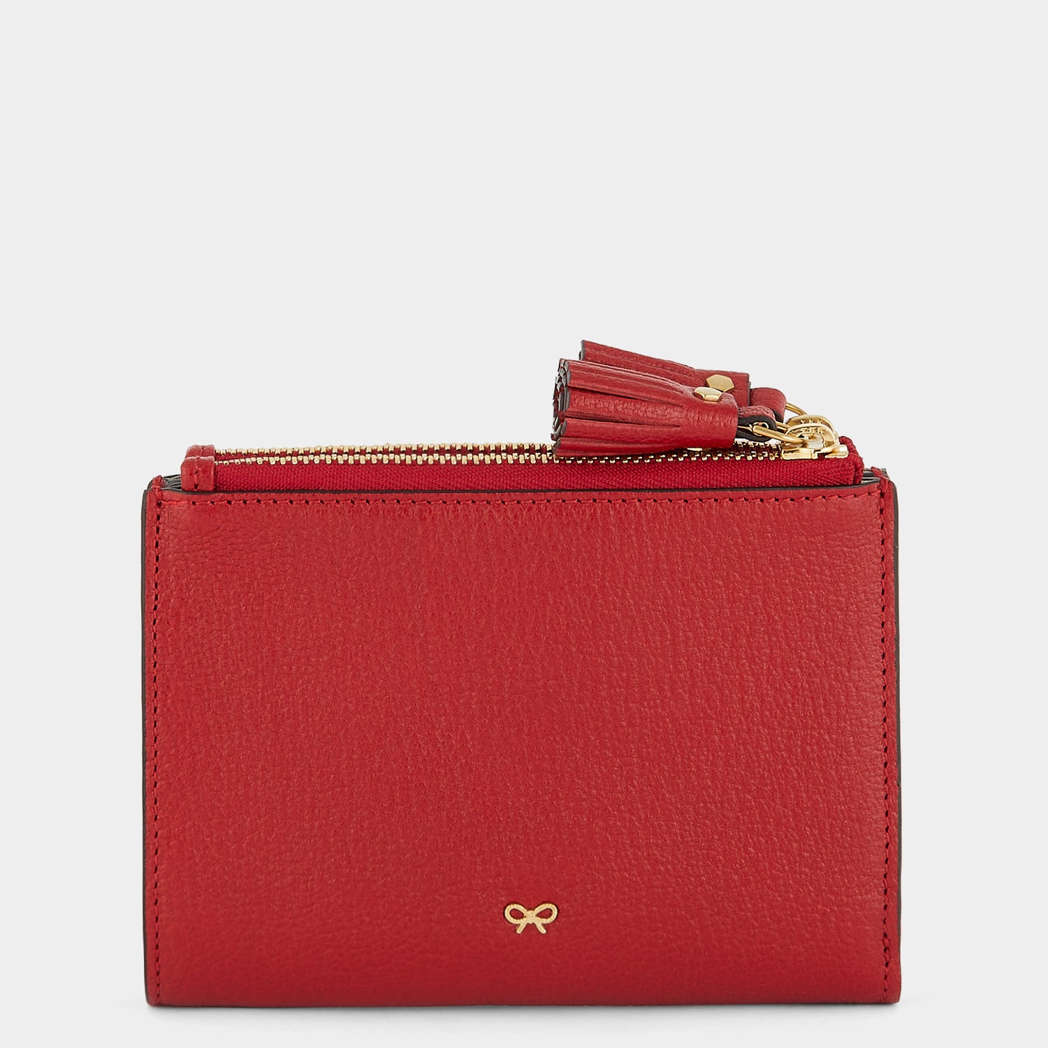 Small Double Zip Wallet -

          
            Capra Leather in Red -
          

          Anya Hindmarch UK
