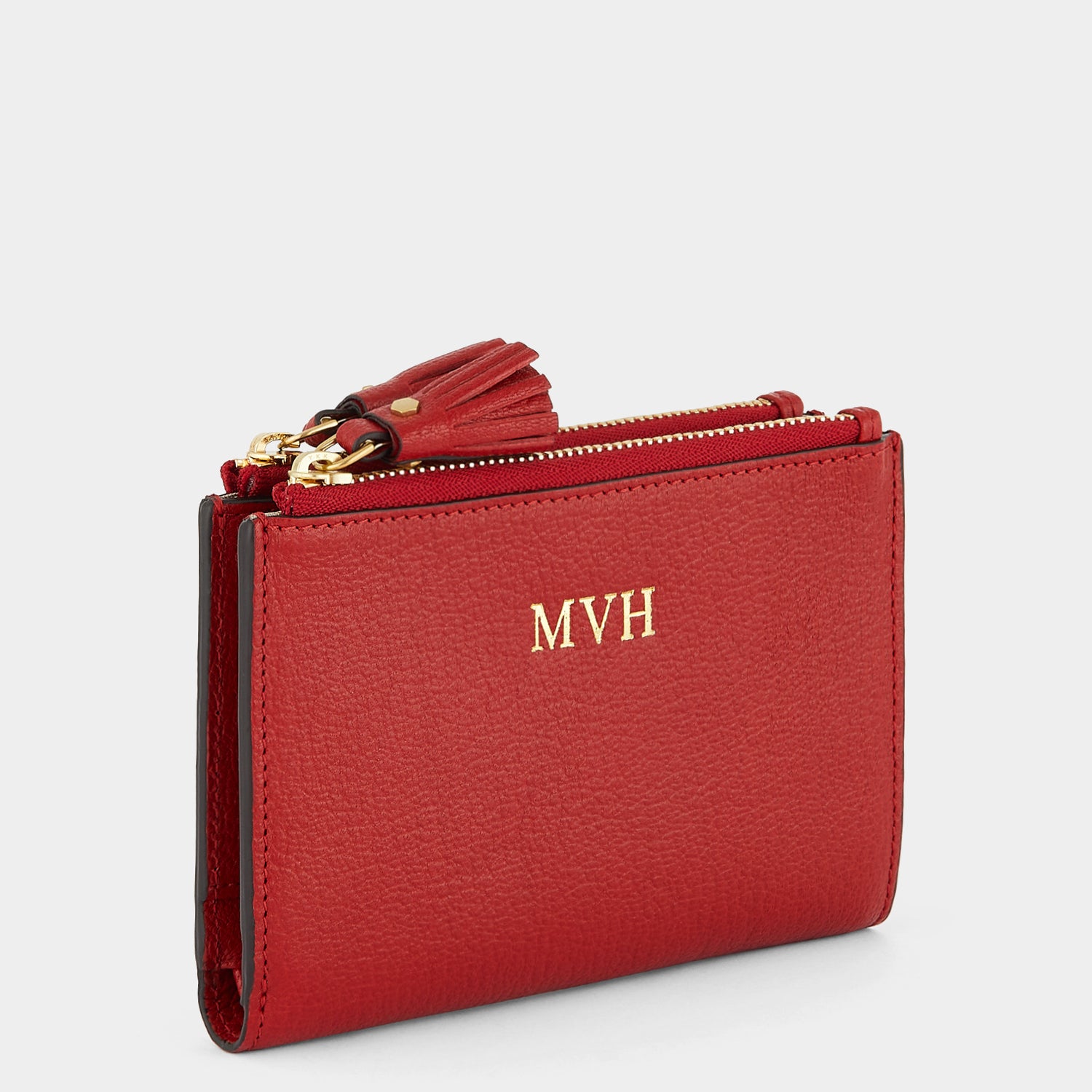 Small Double Zip Wallet -

          
            Capra Leather in Red -
          

          Anya Hindmarch UK
